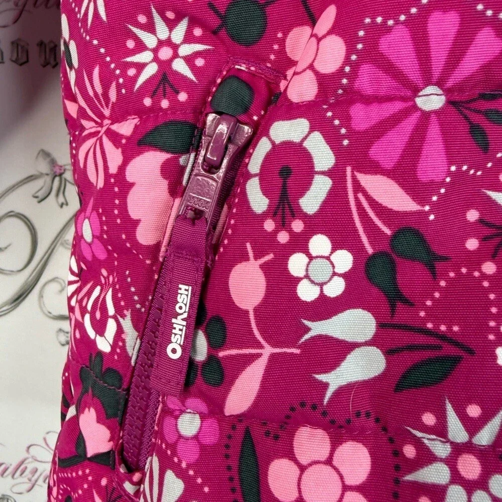 OshKosh jacket coat winter faux fur hood warm cozy Pink Floral Winter Jacket
